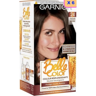 Garnier Belle Color  Coloration N°24 Châtain Foncé Naturel (Packs de 6