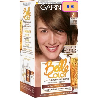 Garnier Coloration N°21 Châtain Clair Doré Naturel  (Lot de 6)