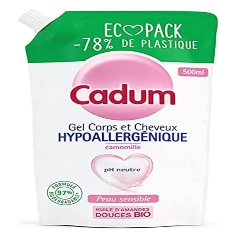 Cadum Hypoallergénique Gel Douche Ecopack Hypoallergénique Camomille 5